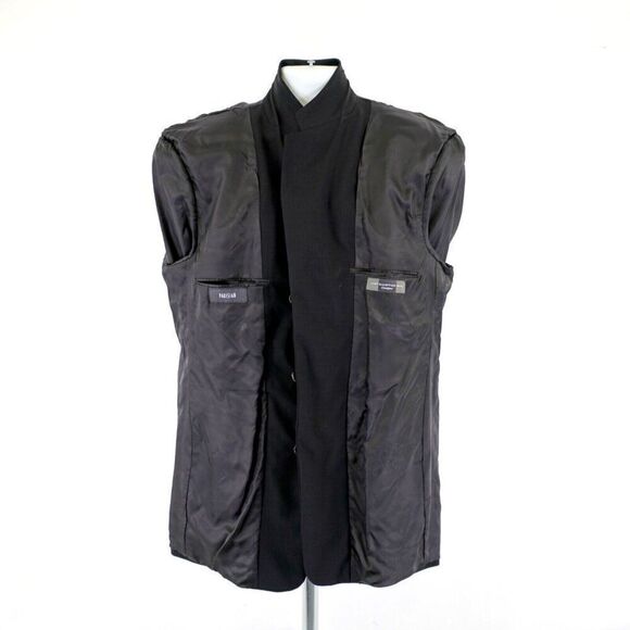 Hart Schaffner Marx Comfort Parisian 44L Black Thick Textured Wool Sport Coat - Picture 11 of 12